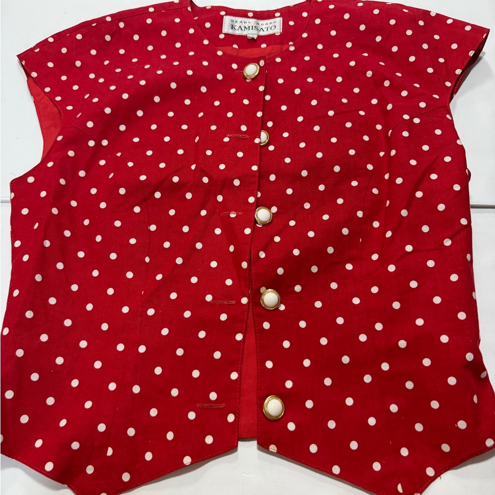 Kamisato Red Polka Dot Blouse. Great condition
